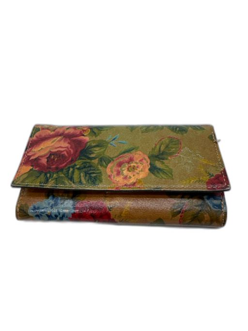 Patricia Nash Green, Red, Multi Leather Snap Closure Floral Print Wallets Green, Red, Multi
