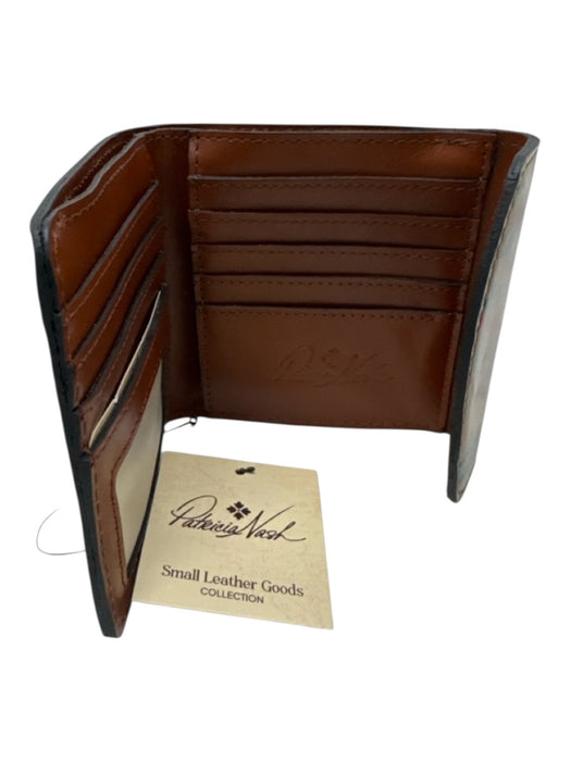 Patricia Nash Beige & Multi Leather Floral Snap Button Closure Wallets Beige & Multi