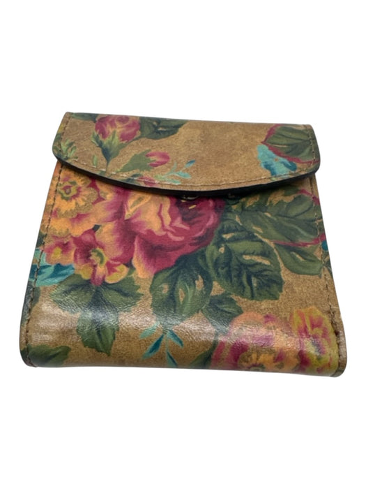 Patricia Nash Beige & Multi Leather Floral Snap Button Closure Wallets Beige & Multi