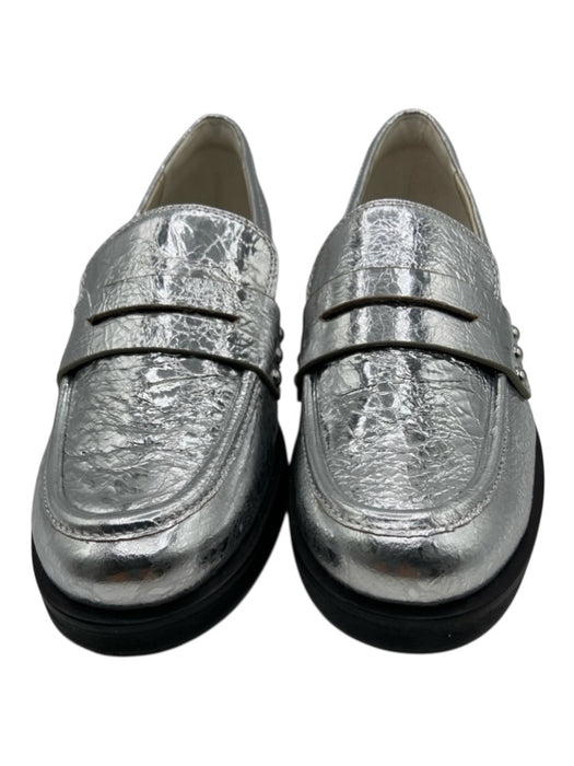 Dolce Vita Shoe Size 8.5 Silver Leather Upper Metallic Penny Loafers Silver / 8.5