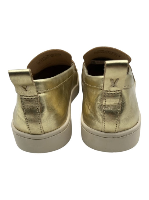 Vionic Shoe Size 8 Gold Leather Upper Metallic Penny Pull Tab Loafers Gold / 8
