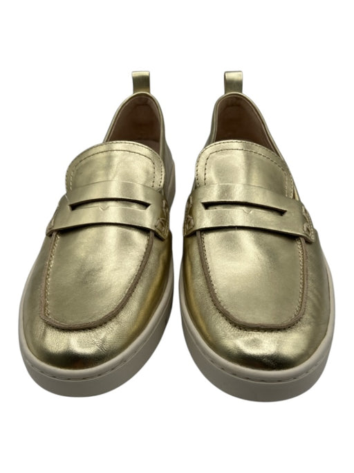 Vionic Shoe Size 8 Gold Leather Upper Metallic Penny Pull Tab Loafers Gold / 8