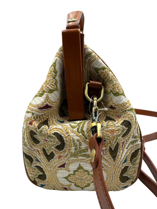 Patricia Nash Brown & Multi Leather Textile Top Handle Crossbody Strap Bag Brown & Multi / M