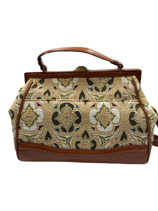 Patricia Nash Brown & Multi Leather Textile Top Handle Crossbody Strap Bag Brown & Multi / M