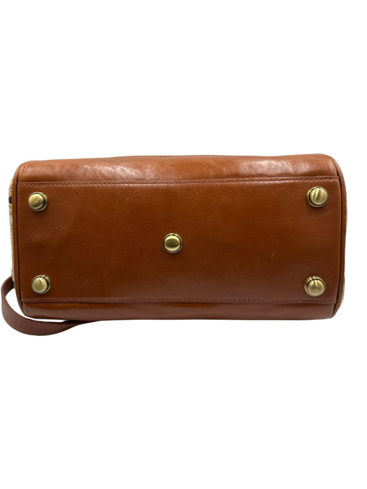 Patricia Nash Brown & Multi Leather Textile Top Handle Crossbody Strap Bag Brown & Multi / M