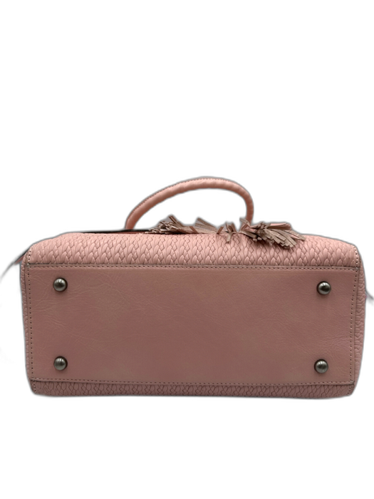 Patricia Nash Light Pink Leather Braided Design Multi Strap Bag Light Pink / M/L
