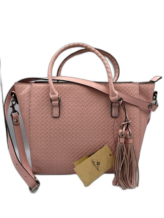 Patricia Nash Light Pink Leather Braided Design Multi Strap Bag Light Pink / M/L