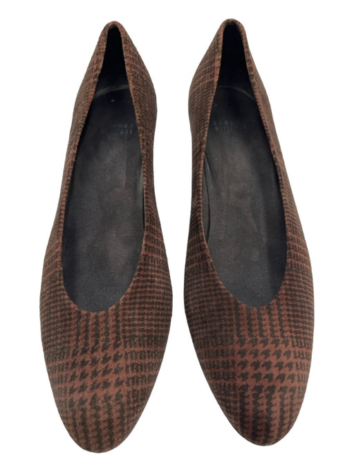 Stuart Weitzman Shoe Size 10.5 Brown & Black Suede Plaid Almond Toe Midi Pumps Brown & Black / 10.5