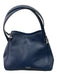 Kate Spade Navy Pebbled Leather Double Top Handle Silver Hardware Bag Navy / S