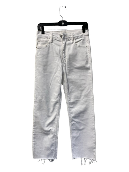 Hudson Size 26 White Cotton Blend 5 Pocket High Rise Straight Cut Jeans White / 26