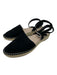 Steve Madden Shoe Size 8 Black & Beige Suede & Raffia Perforated Flat Espadrille Black & Beige / 8