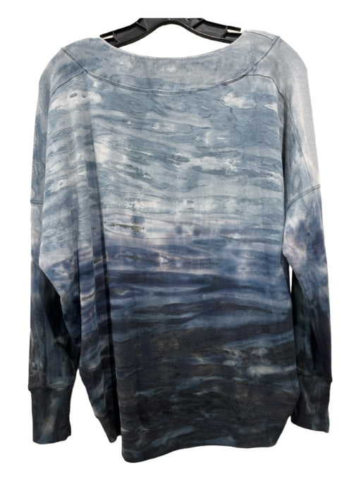 River + Sky Size S Blue & Navy Modal Abstract Round Neck Long Sleeve Top Blue & Navy / S