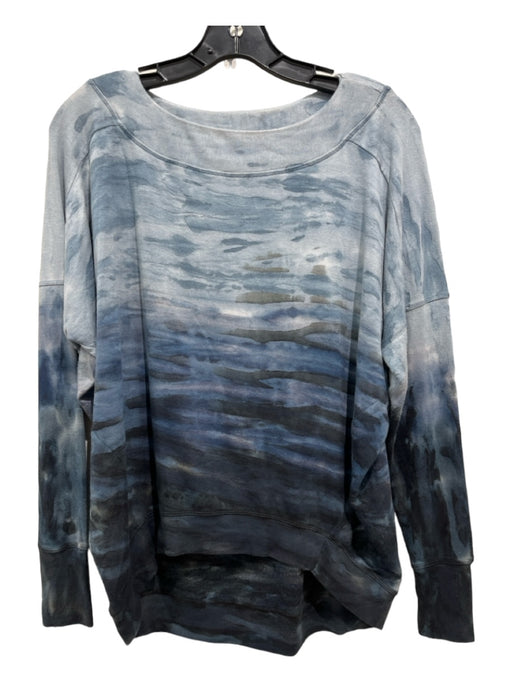 River + Sky Size S Blue & Navy Modal Abstract Round Neck Long Sleeve Top Blue & Navy / S