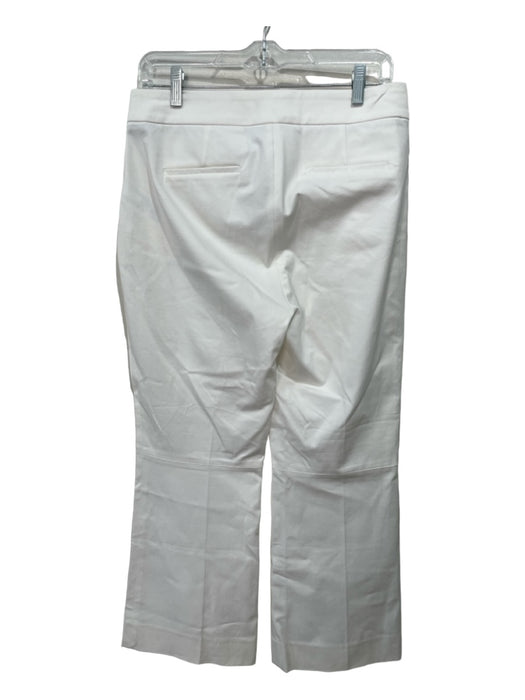 J Crew Size 6 White Cotton Blend Zip Fly Trouser Flare Straight Leg Pants White / 6