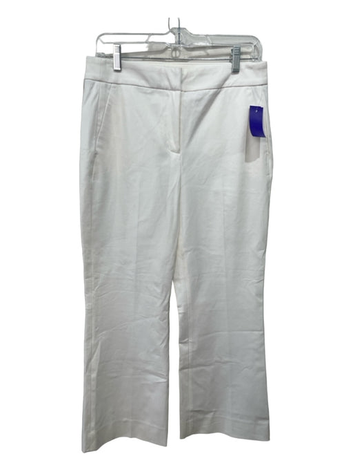 J Crew Size 6 White Cotton Blend Zip Fly Trouser Flare Straight Leg Pants White / 6