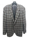 Canali Gray & Orange Wool Blend Plaid Men's Blazer 48