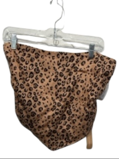 Reformation Size 6 Brown & Black Linen Strapless Animal Print Elastic Back Top Brown & Black / 6