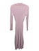 Self Portrait Size M Light Pink Polythylene Ribbed Knit Collar Long Sleeve Dress Light Pink / M