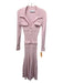 Self Portrait Size M Light Pink Polythylene Ribbed Knit Collar Long Sleeve Dress Light Pink / M
