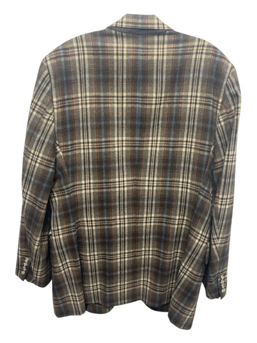 Paul Stuart Brown & Multi Plaid 2 Button Men's Blazer Brown & Multi / Est L