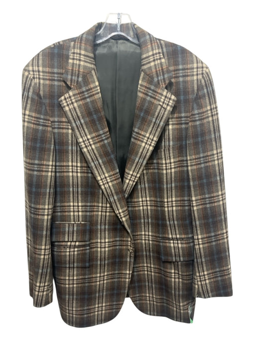 Paul Stuart Brown & Multi Plaid 2 Button Men's Blazer Brown & Multi / Est L