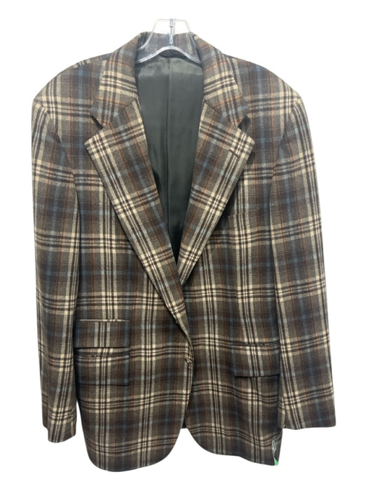 Paul Stuart Brown & Multi Plaid 2 Button Men's Blazer Brown & Multi / Est L
