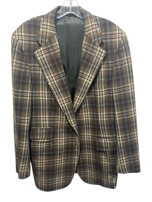 Paul Stuart Brown & Multi Plaid 2 Button Men's Blazer Brown & Multi / Est L