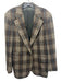 Paul Stuart Brown & Multi Plaid 2 Button Men's Blazer Brown & Multi / Est L