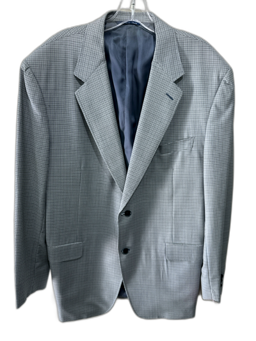 Canali Blue Wool Houndstooth 2 Button Men's Blazer Blue / 58