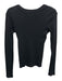 Citizens of Humanity Size S Black Cotton Blend V Neck 3 button Ribbed Top Black / S