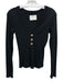 Citizens of Humanity Size S Black Cotton Blend V Neck 3 button Ribbed Top Black / S