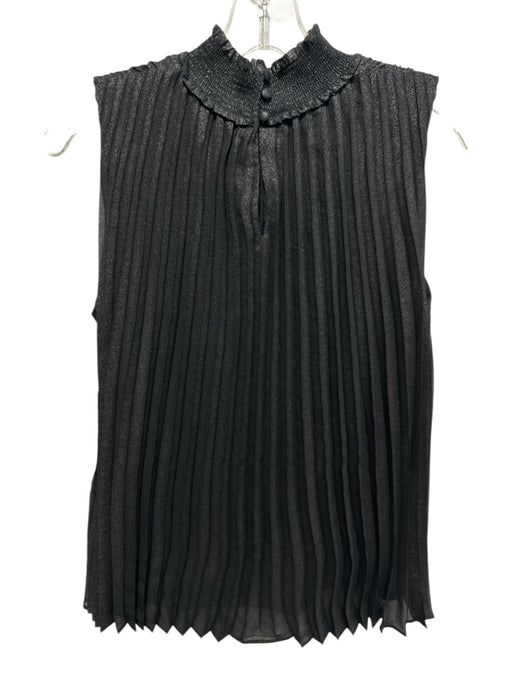 Nanette Nanette Lepore Size S Black Polyester Pleated Keyhole Back Mock Neck Top Black / S