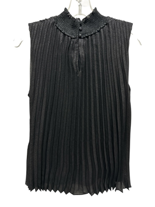 Nanette Nanette Lepore Size S Black Polyester Pleated Keyhole Back Mock Neck Top Black / S