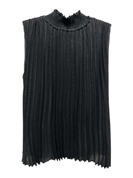 Nanette Nanette Lepore Size S Black Polyester Pleated Keyhole Back Mock Neck Top Black / S