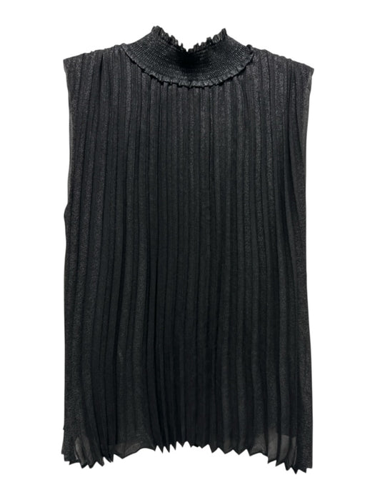 Nanette Nanette Lepore Size S Black Polyester Pleated Keyhole Back Mock Neck Top Black / S