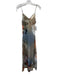 All Saints Size 6 Beige, Orange & Black Polyester Spaghetti Strap Floral Dress Beige, Orange & Black / 6