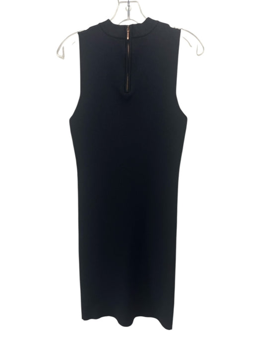 Tart Size M Black Viscose Rib Knit Sleeveless Back Zip Knee length Dress Black / M