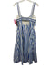 La Ligne Size 8 Blue & White Cotton Sleeveless Striped Back Cut Out Midi Dress Blue & White / 8