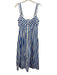 La Ligne Size 8 Blue & White Cotton Sleeveless Striped Back Cut Out Midi Dress Blue & White / 8