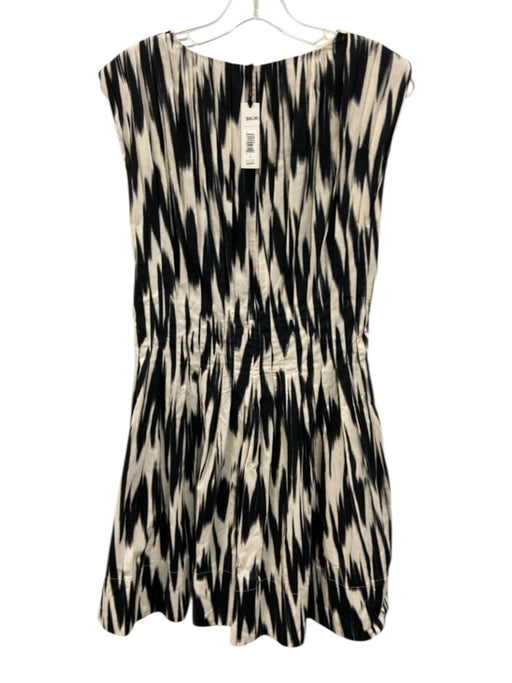 Banana Republic Size 6 Black & White Cotton Sleeveless Abstract Print Dress Black & White / 6