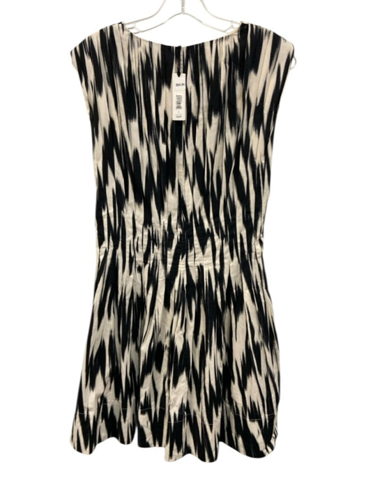 Banana Republic Size 6 Black & White Cotton Sleeveless Abstract Print Dress Black & White / 6