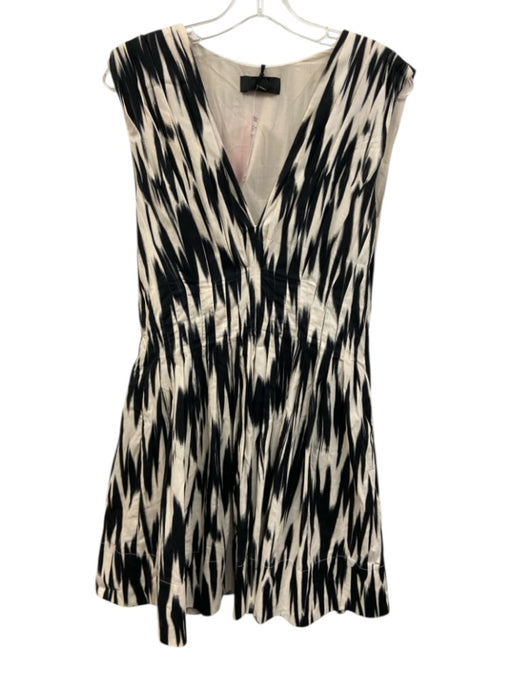 Banana Republic Size 6 Black & White Cotton Sleeveless Abstract Print Dress Black & White / 6