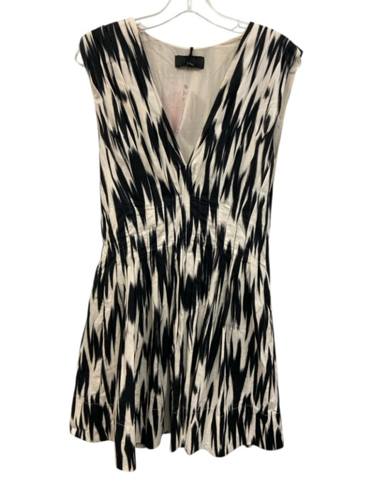 Banana Republic Size 6 Black & White Cotton Sleeveless Abstract Print Dress Black & White / 6