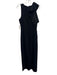 Halston Size 8 Black Sleeveless Ruffles Satin Trim slit Gown Black / 8