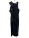 Halston Size 8 Black Sleeveless Ruffles Satin Trim slit Gown Black / 8