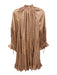 Cinq a Sept Size 6 Pink Beige Polyester Long Sleeve Shimmer V Neck Dress Pink Beige / 6
