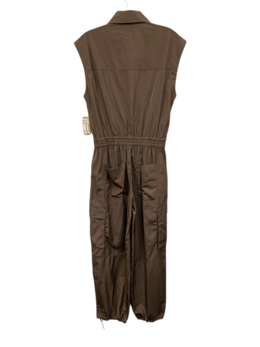 Pistola Size XS Light Brown Polyester Sleeveless Zip Front Jumpsuit Light Brown / XS