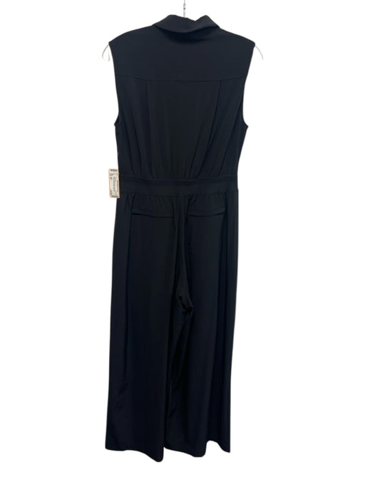 Athleta Size 6P Black Polyester Blend Sleeveless Pleated Elastic Waist Jumpsuit Black / 6P
