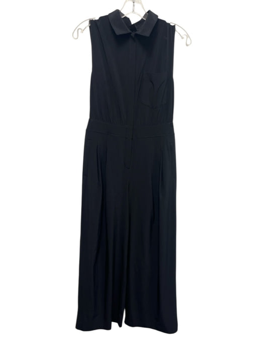 Athleta Size 6P Black Polyester Blend Sleeveless Pleated Elastic Waist Jumpsuit Black / 6P