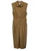 Athleta Size 6P Khaki Beige Polyester Blend Sleeveless Pleated Wide Leg Jumpsuit Khaki Beige / 6P
